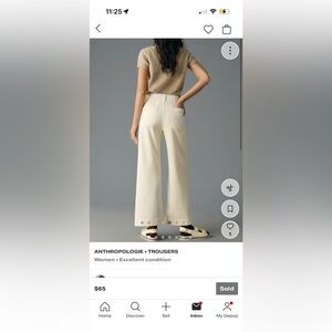 SOLD - Maeve The Collette Crop Wide-Leg Corduroy Pants – Ivory (26P)